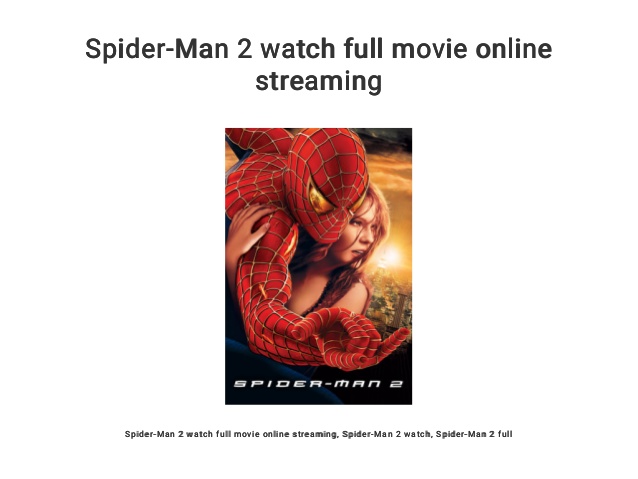 spider man 2 stream online